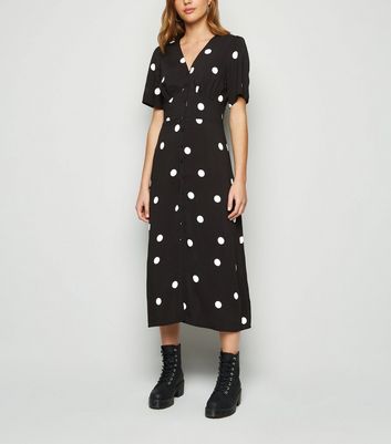 new look button front midi dress