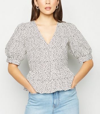 white spot blouse