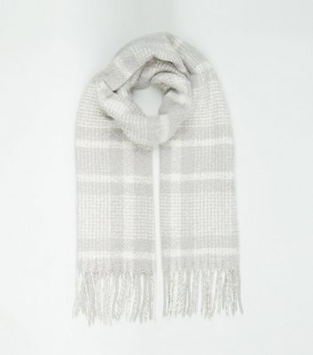 Grey check scarf womens Clearance
