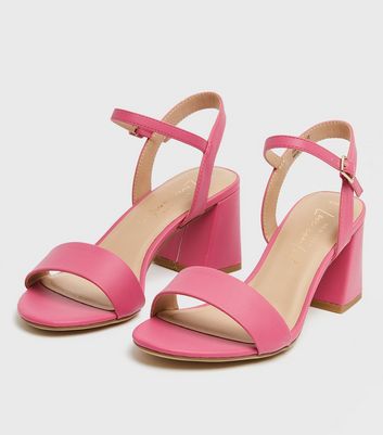 bright pink low heel shoes