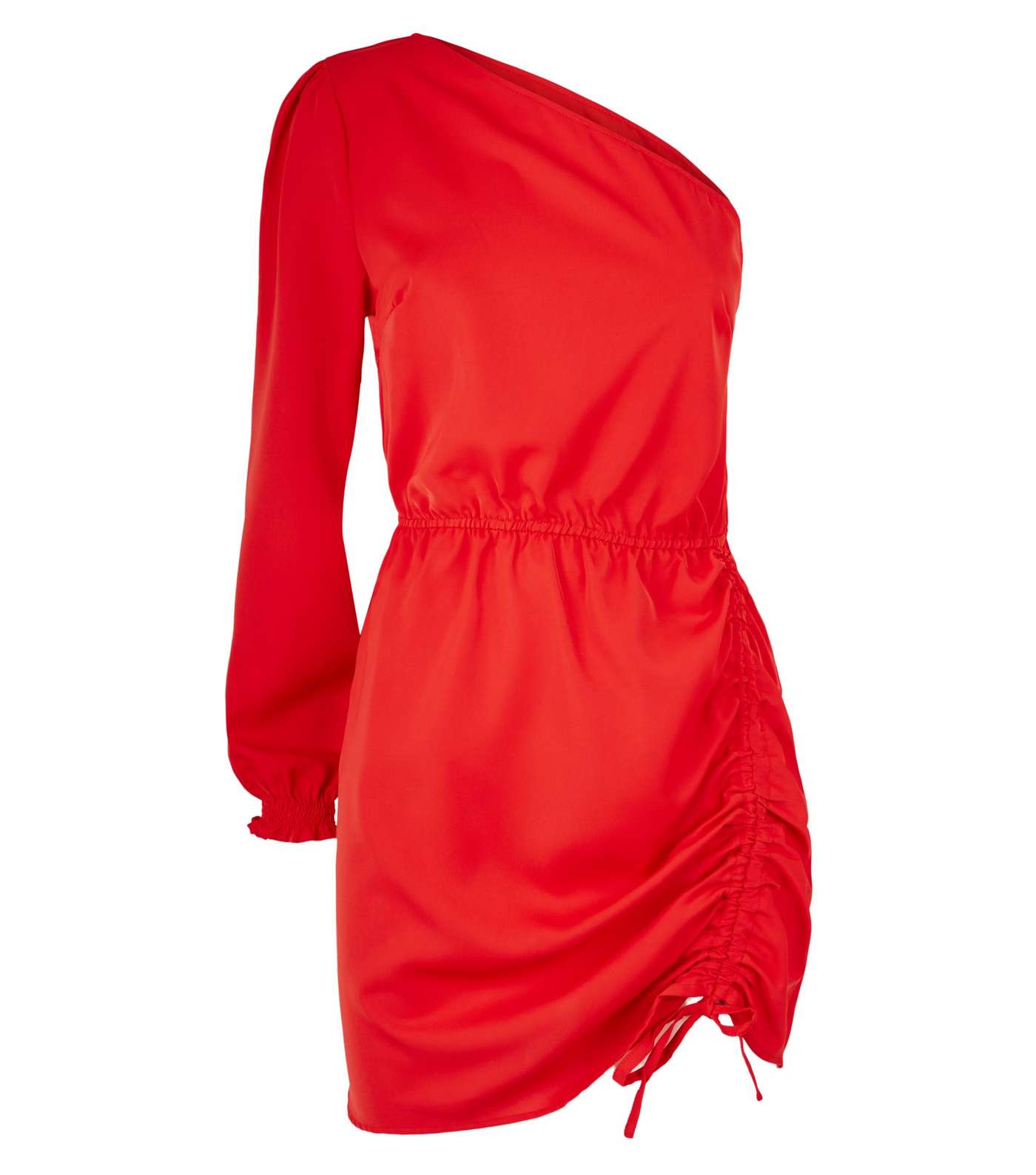 AX Paris Red One Shoulder Ruched Dress  Image 4