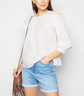 White Broderie Long Sleeve Poplin 