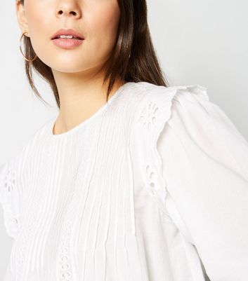 White Broderie Long Sleeve Poplin 