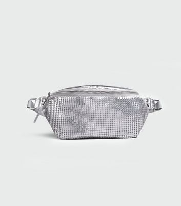 silver chain bum bag