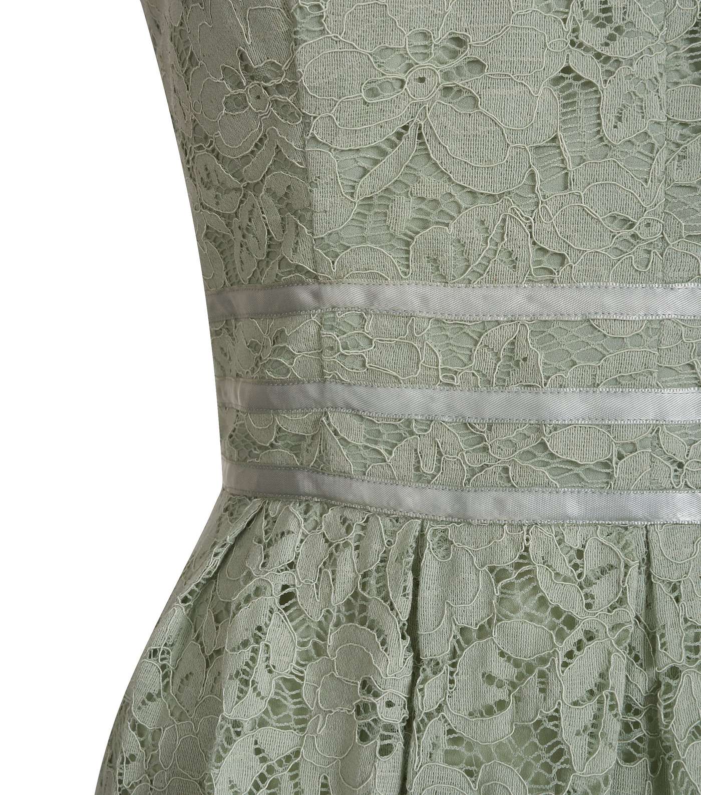 Petite Light Green Floral Lace Dress Image 3