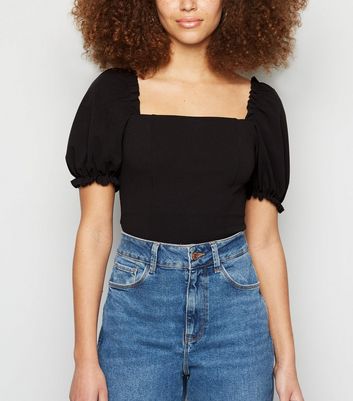 black puff sleeve body