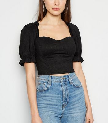 bustier puff sleeve top