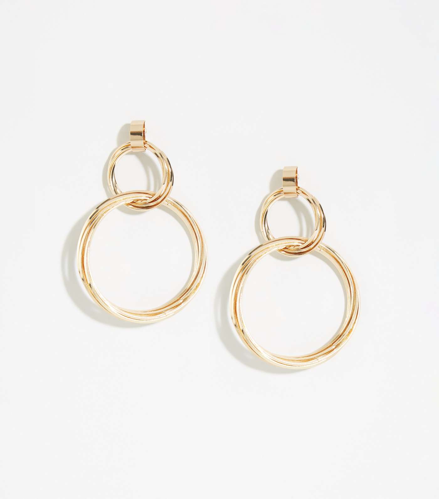 Gold Circle Link Earrings