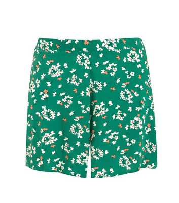 Curves Green Floral Flippy Shorts