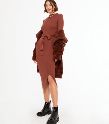 rust knit dress