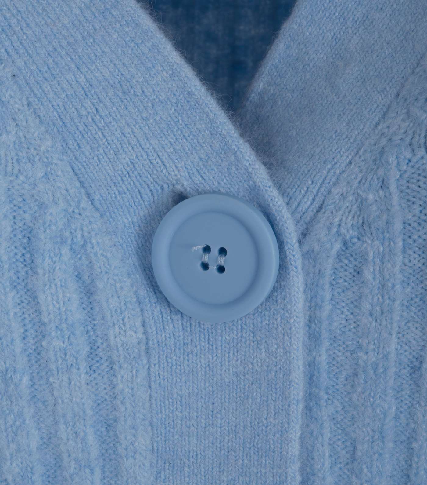 Pale Blue Ribbed Knit Button Up Cardigan Image 3