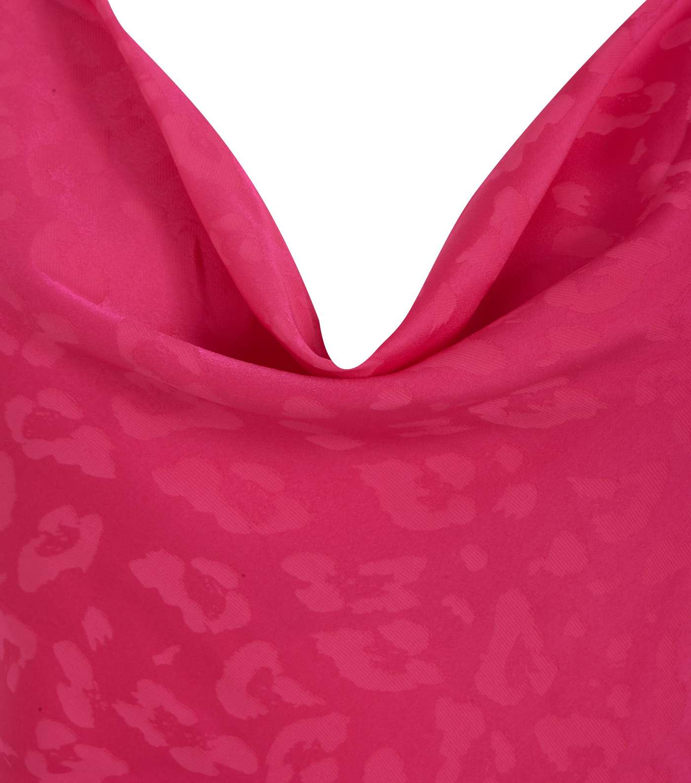 Bright Pink Satin Animal Jacquard Midi Slip Dress  Image 3