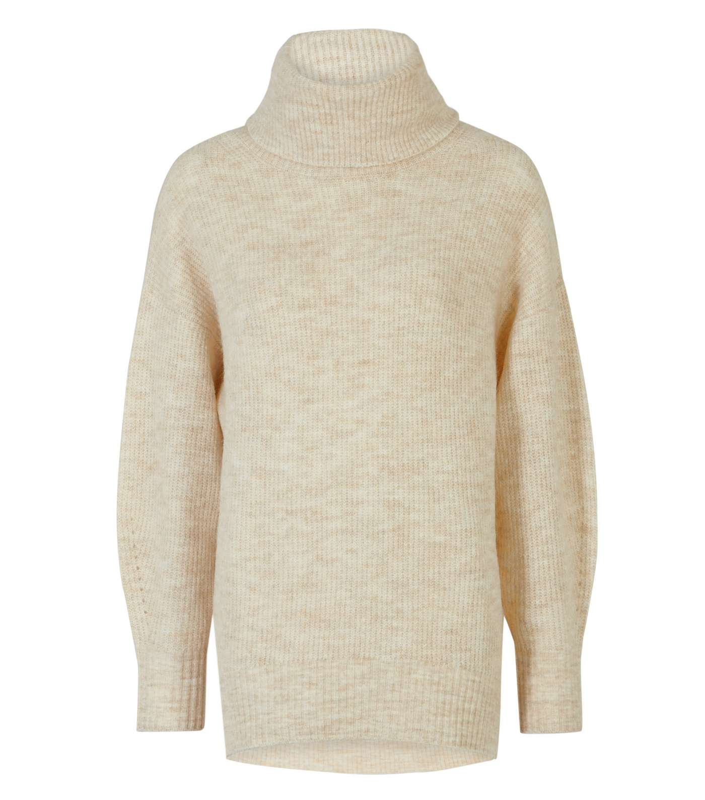 Cream Slouchy Roll Neck Jumper Image 5
