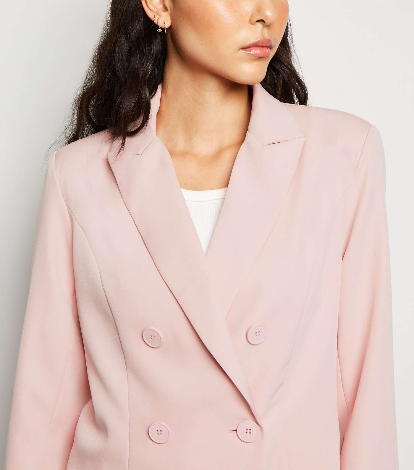 Urban Bliss Pink Cropped Double Breasted Blazer Image 5