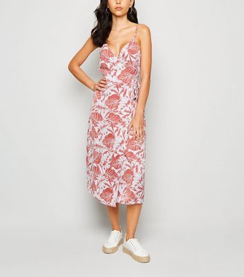 tropical print midi dress