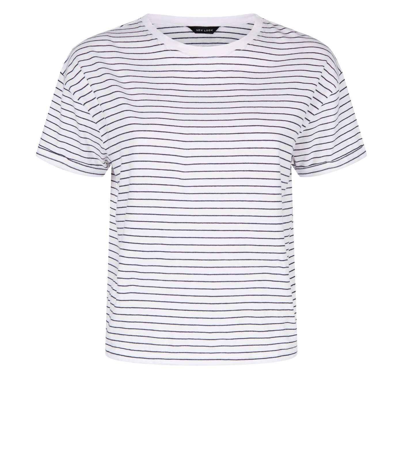 White Stripe Boxy T-Shirt Image 4