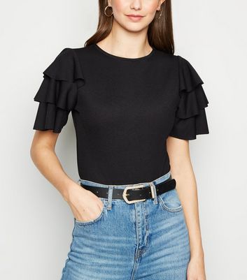 ruffle sleeve bodysuit