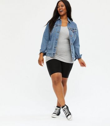 Curves Grey Long Vest | New Look