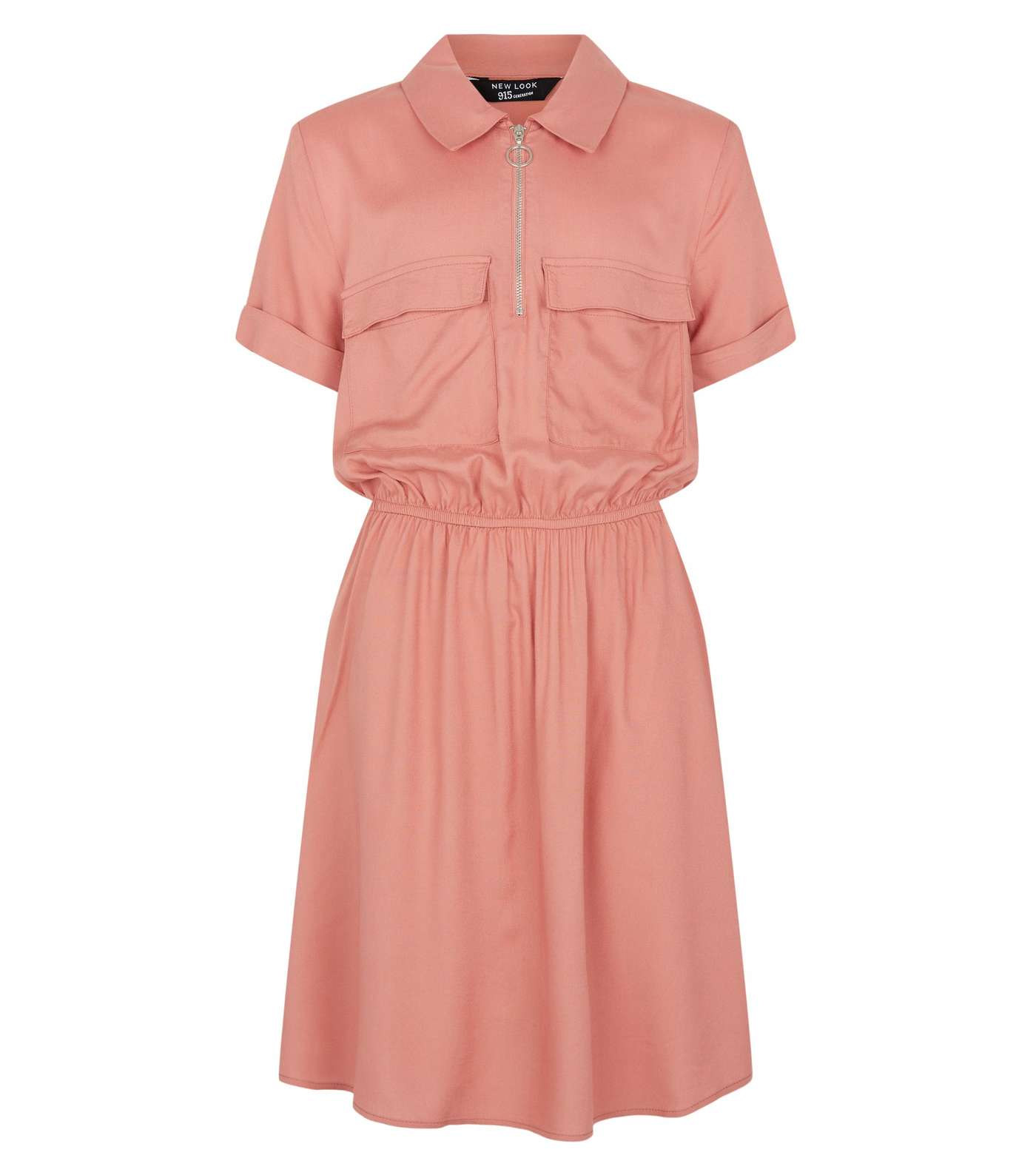 Girls Deep Pink Utility Shirt Dress Image 4