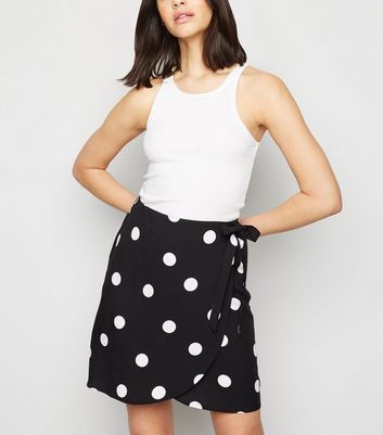 Polka dot wrap mini skirt hotsell