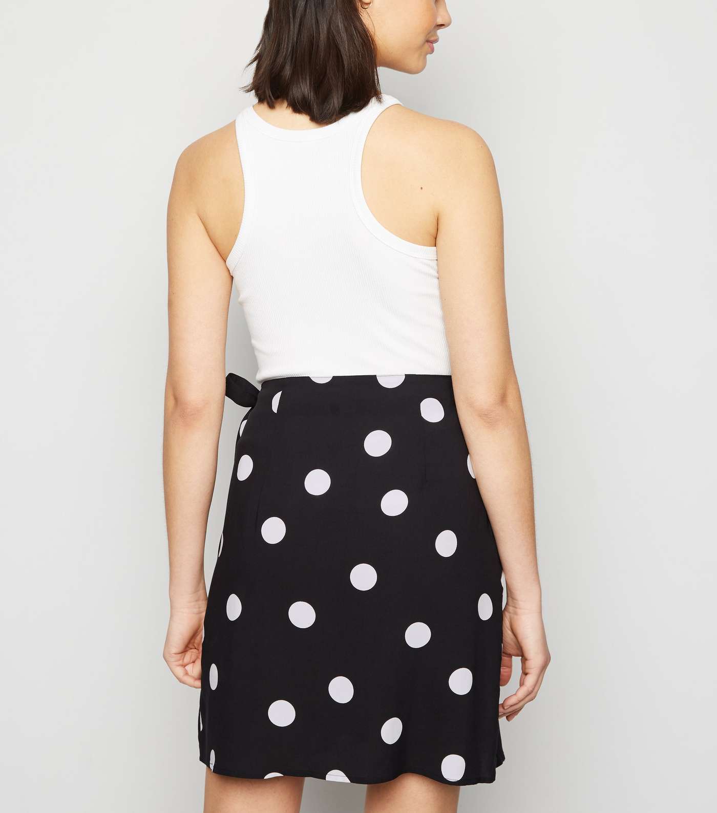 Black Spot Wrap Mini Skirt  Image 3