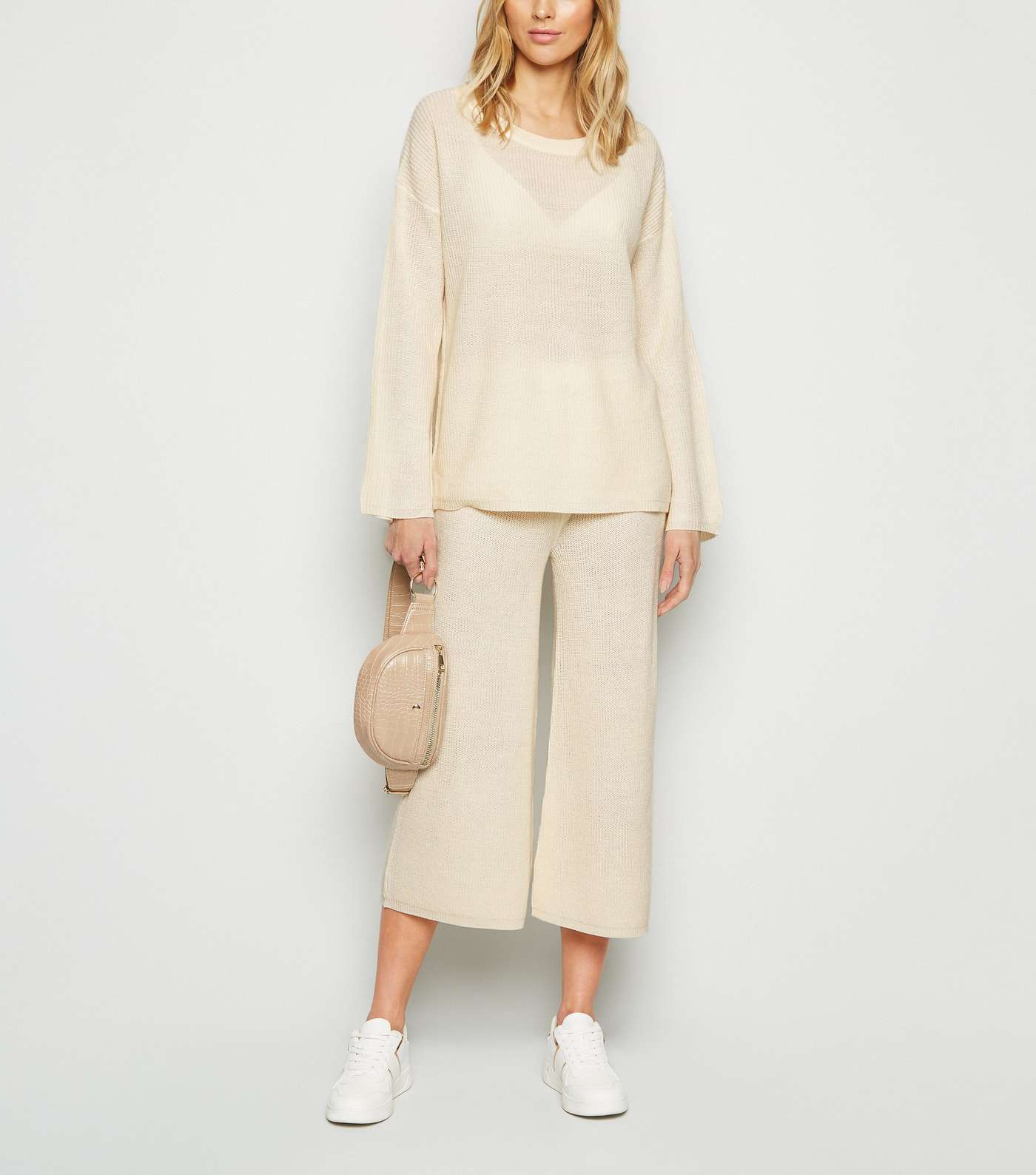 Brave Soul Cream Knit Jumper and Trousers Set