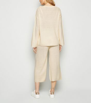 Brave Soul Cream Knit Jumper and Trousers Set | New Look