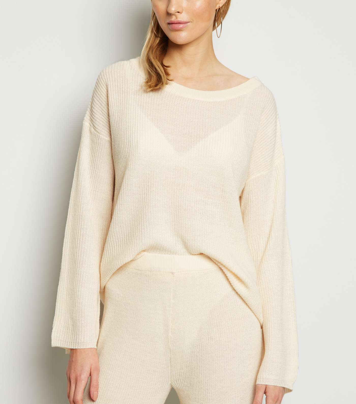 Brave Soul Cream Knit Jumper and Trousers Set Image 3