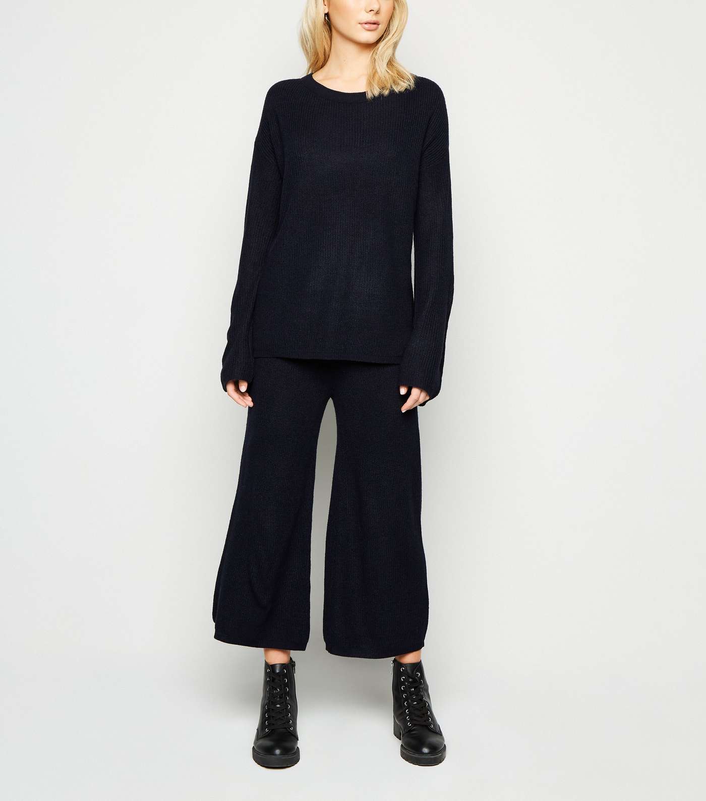 Brave Soul Navy Knit Jumper and Trousers Set