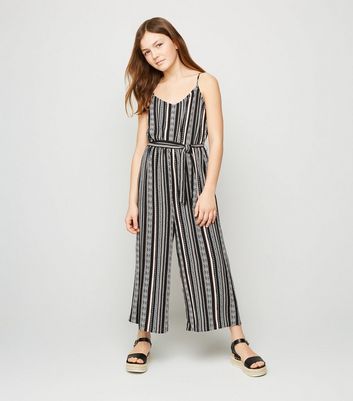 aztec print tie waist jumpsuit