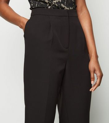 black high waisted suit trousers