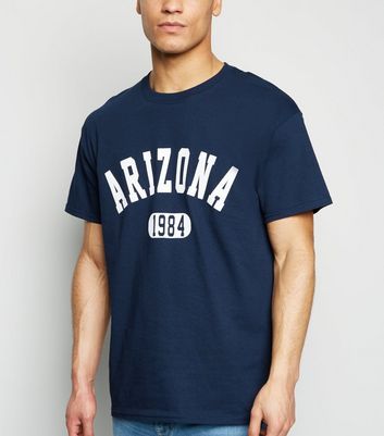 navy slogan t shirt