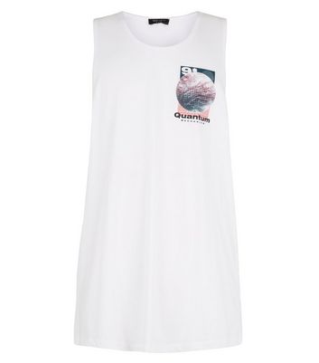 Image of White Quantum Slogan Vest New Look