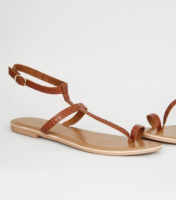 Tan croc sandals new arrivals