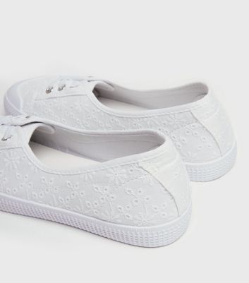 White plimsolls sales new look