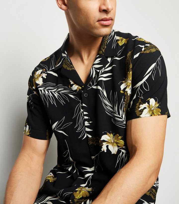 black tropical shirt