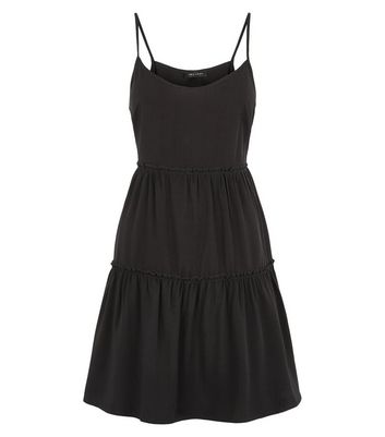 Black Strappy Tie Back Sundress New Look