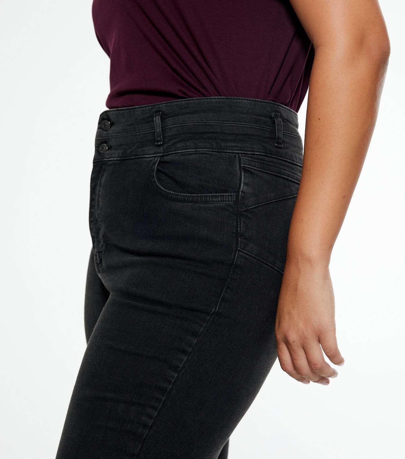 Curves Black 'Lift & Shape' High Waist Yazmin Skinny Jeans Image 3