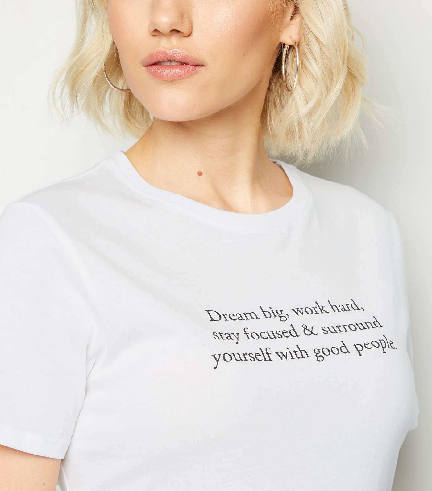 Petite White Dream Big Slogan T-Shirt Image 5