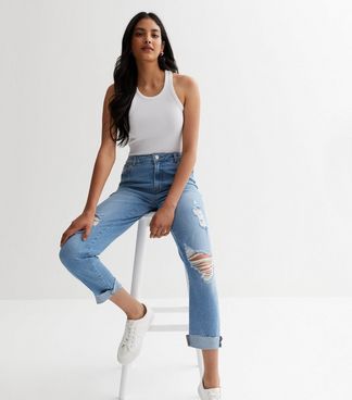 Ripped Straight Leg Jeans | New Look