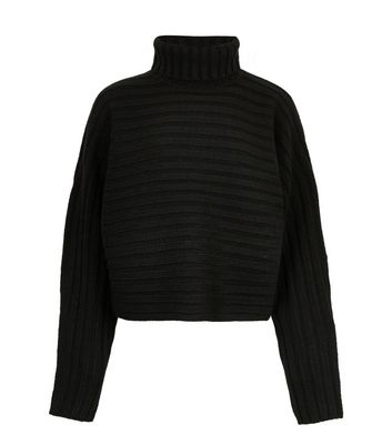 Girls black shop roll neck jumper