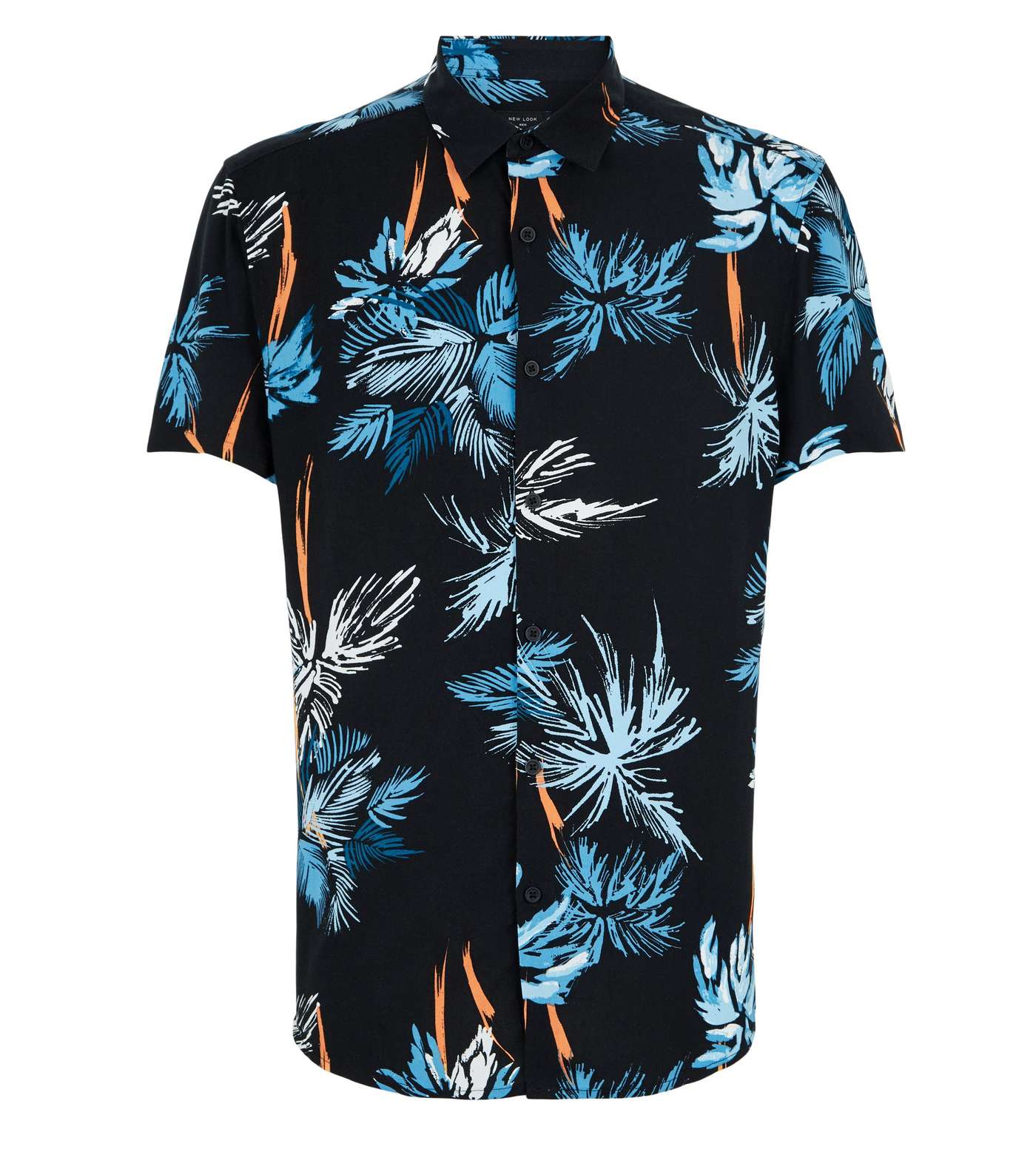Blue Tropical Print Lightweight Shirt Image 4