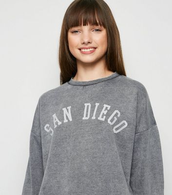 Grey slogan outlet sweatshirt