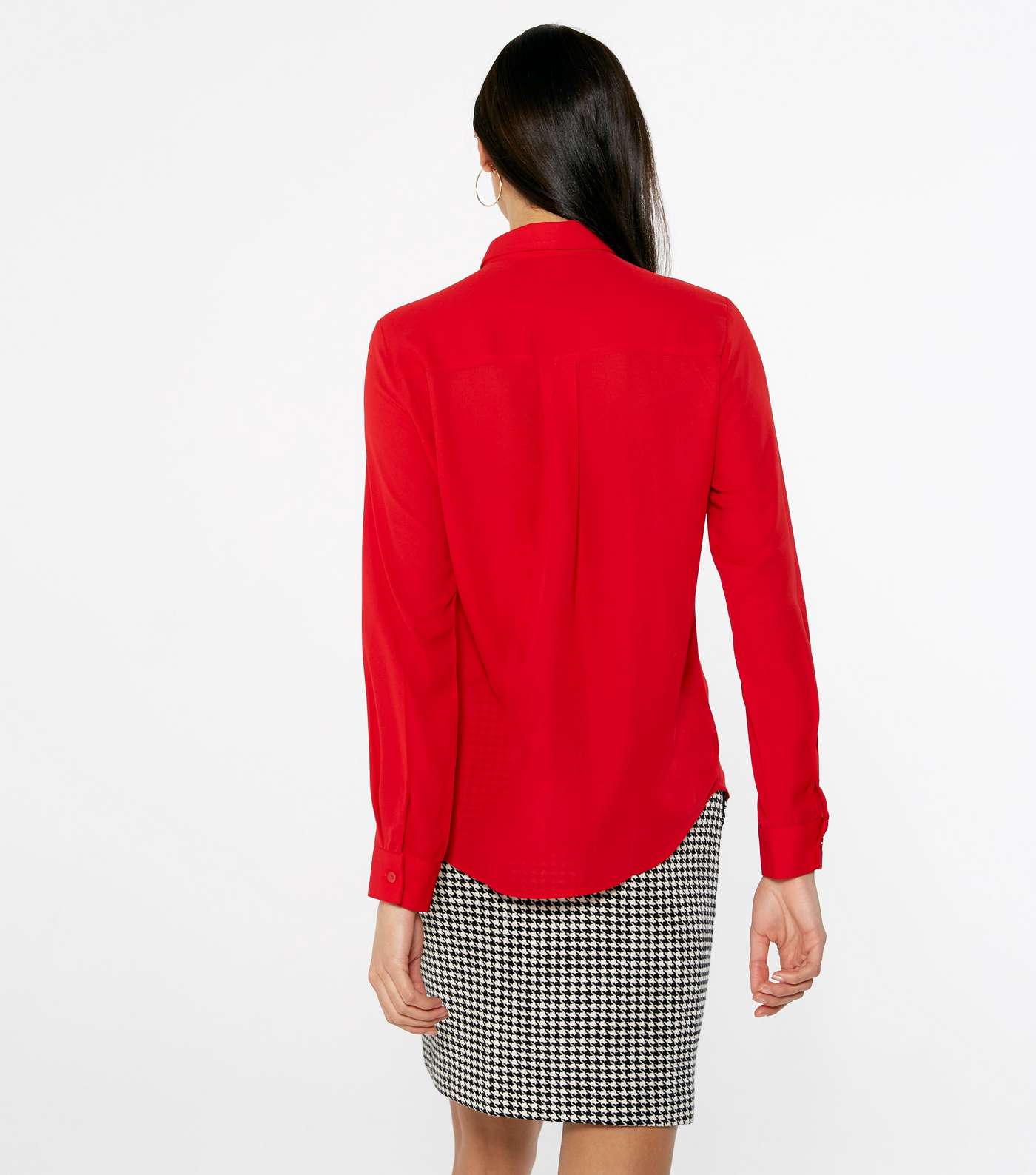 Red Long Sleeve Button Up Shirt Image 3