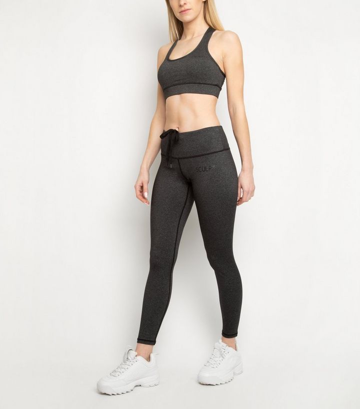 Straffende Sport Leggings In Schwarz Mit High Waist New Look