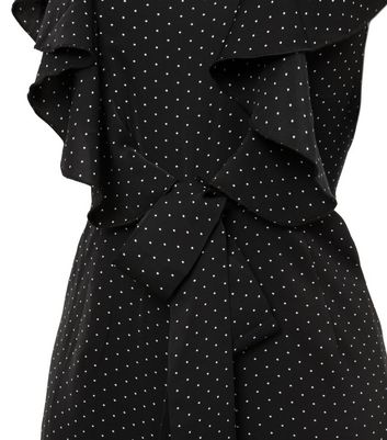 black and white polka dot playsuit