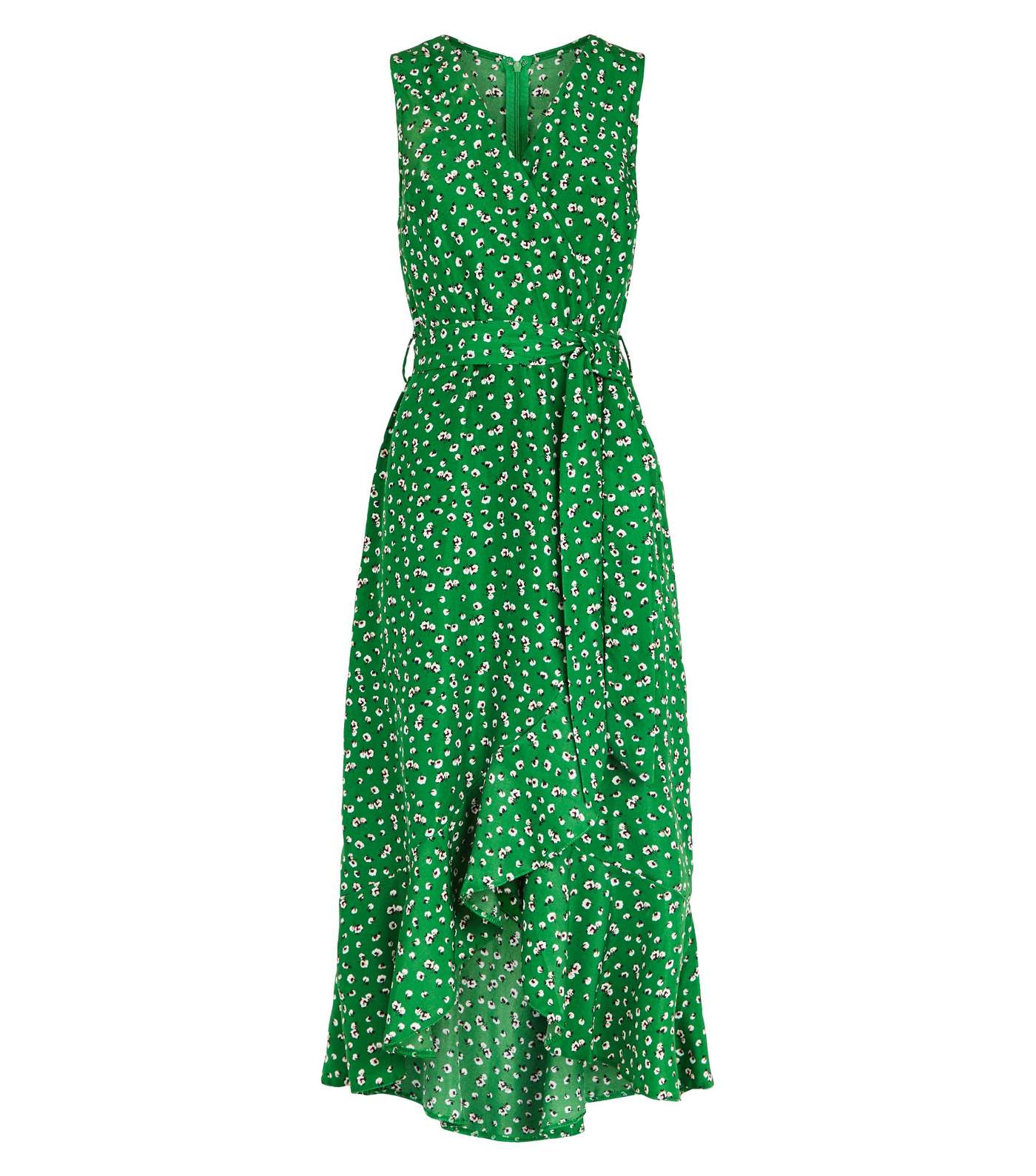 AX Paris Green Floral Ruffle Hem Dress Image 4