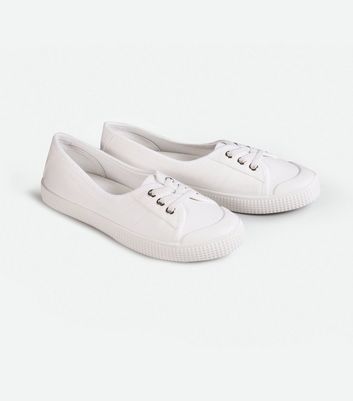 new look white canvas shoes