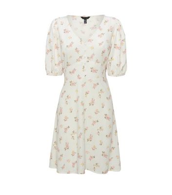 white floral tea dress