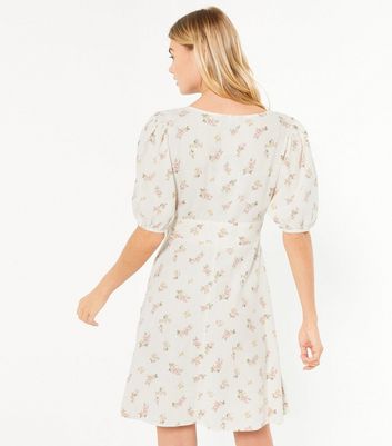 white floral tea dress